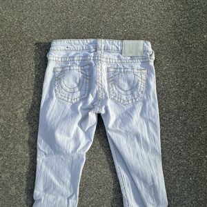 True Religion Billie Low Rise Straight Jeans Womens 26 (26X31) White Denim Y2K